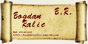 Bogdan Ralić vizit kartica